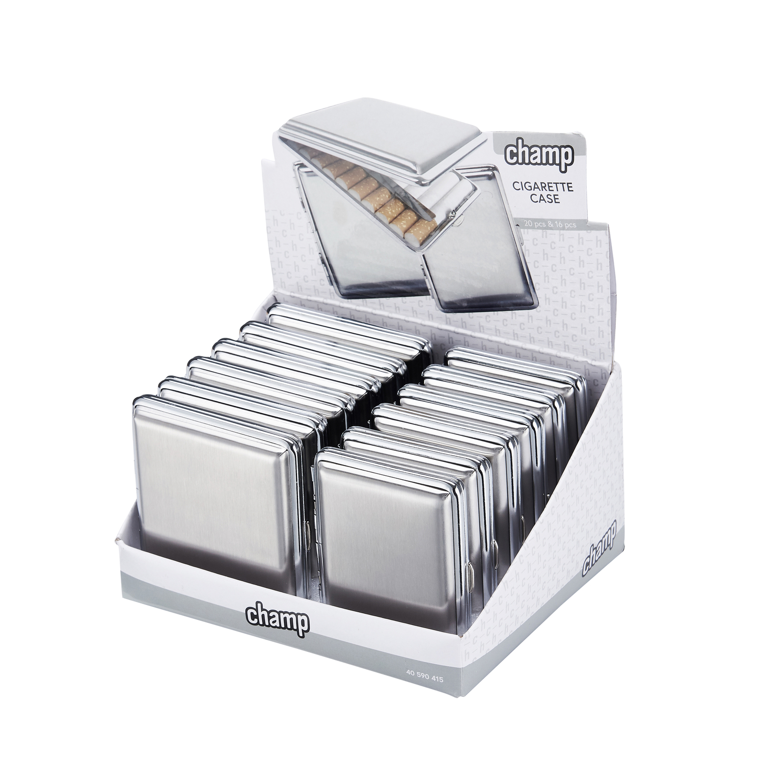 Estojo de metal para cigarros 16 e 20 peças por atacado de Champ by Polyflame
